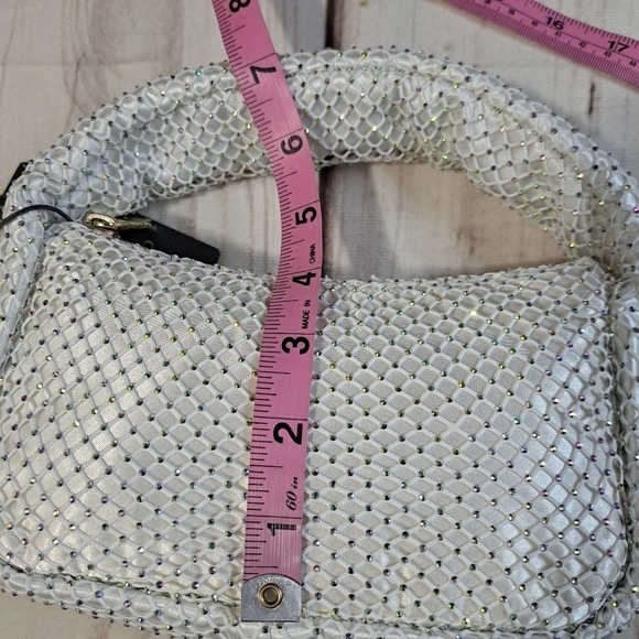 Vince Camuto Damsa Multicolor Crystal White Mesh Mini Shoulder Bag Purse - Picture 13 of 16